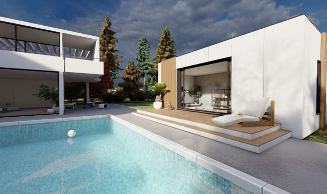 Homybox - espaces modulaires - espaces détente - pool house - piscine